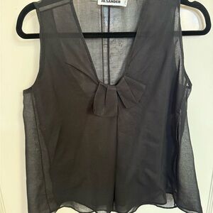Jil Sander Black Sleeveless Sheer Blouse. $40  Sz. 4-6 or 36 European.